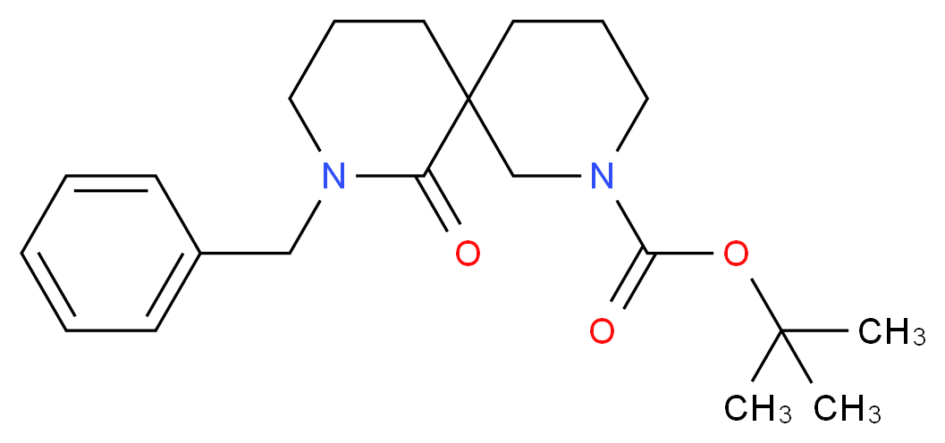 tert-Butyl 10-benzyl-11-oxo-4,10-diazaspiro[5.5]undecane-4-carboxylate_分子结构_CAS_1198286-10-0)