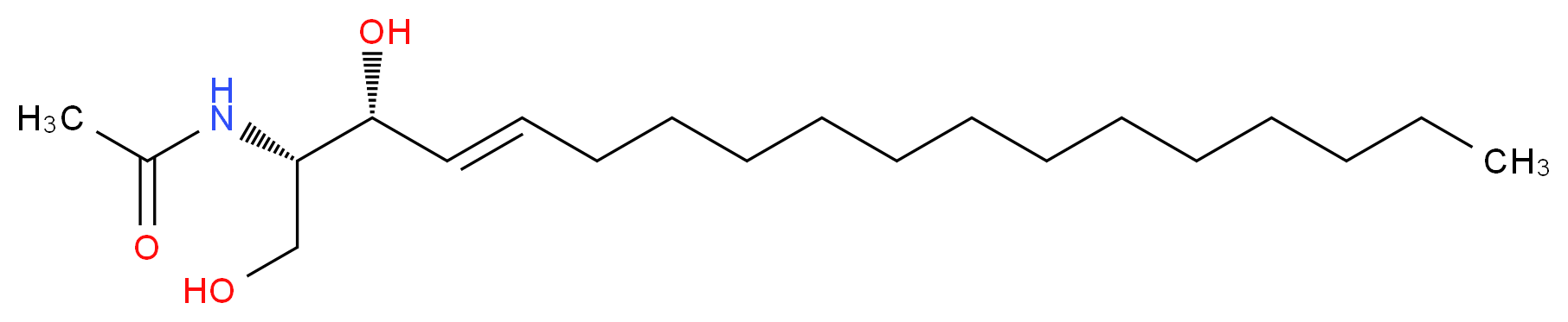 N-[(2S,3R,4E)-1,3-dihydroxyoctadec-4-en-2-yl]acetamide_分子结构_CAS_3102-57-6