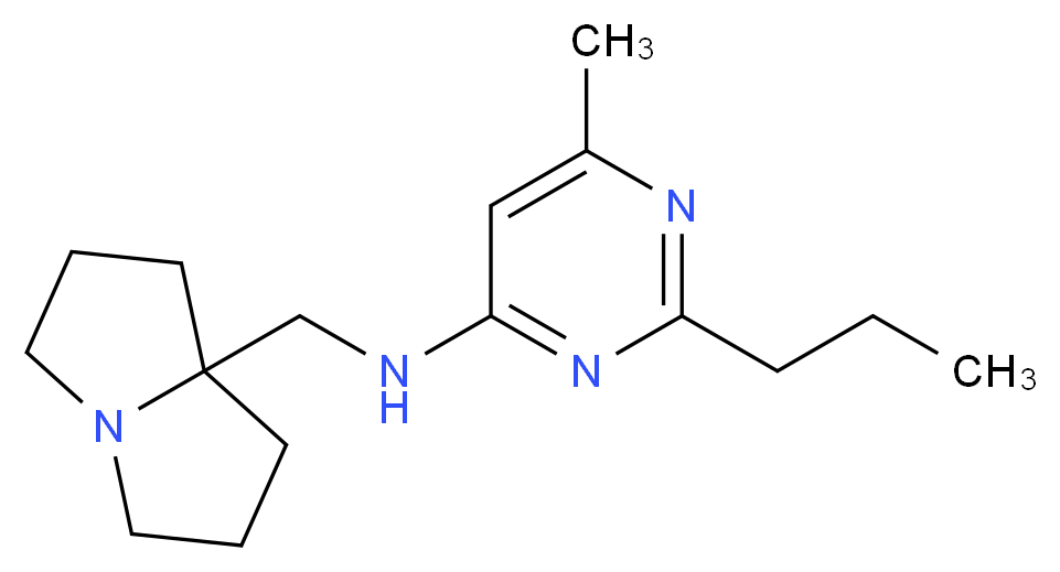 6-methyl-2-propyl-N-(tetrahydro-1H-pyrrolizin-7a(5H)-ylmethyl)pyrimidin-4-amine_分子结构_CAS_)