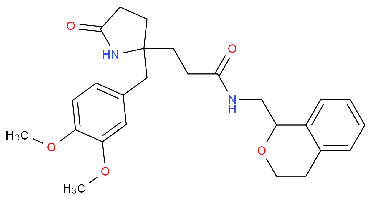 N-(3,4-dihydro-1H-isochromen-1-ylmethyl)-3-[2-(3,4-dimethoxybenzyl)-5-oxo-2-pyrrolidinyl]propanamide_分子结构_CAS_)