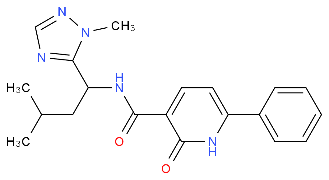 N-[3-methyl-1-(1-methyl-1H-1,2,4-triazol-5-yl)butyl]-2-oxo-6-phenyl-1,2-dihydro-3-pyridinecarboxamide_分子结构_CAS_)