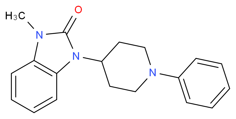 1-methyl-3-(1-phenylpiperidin-4-yl)-2,3-dihydro-1H-1,3-benzodiazol-2-one_分子结构_CAS_521177-46-8