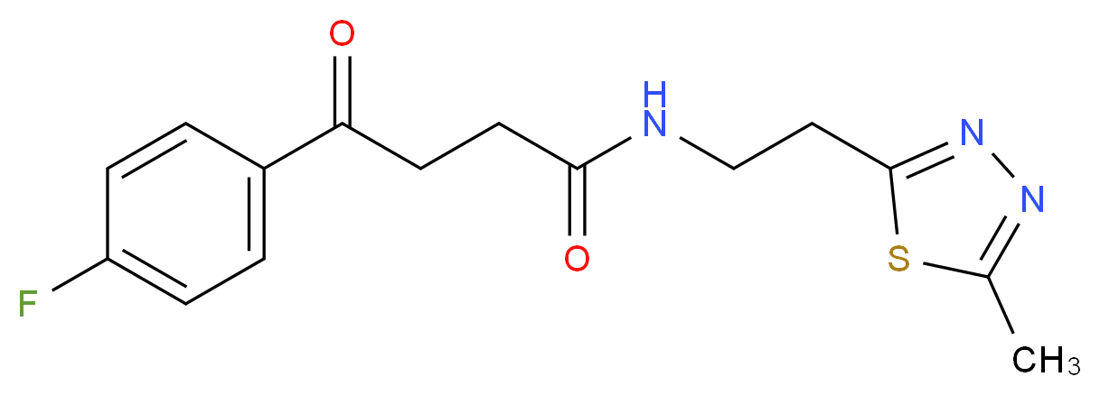 4-(4-fluorophenyl)-N-[2-(5-methyl-1,3,4-thiadiazol-2-yl)ethyl]-4-oxobutanamide_分子结构_CAS_)