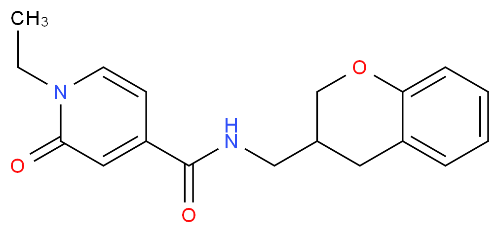 N-(3,4-dihydro-2H-chromen-3-ylmethyl)-1-ethyl-2-oxo-1,2-dihydropyridine-4-carboxamide_分子结构_CAS_)