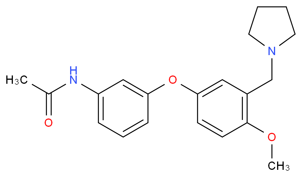 N-{3-[4-methoxy-3-(pyrrolidin-1-ylmethyl)phenoxy]phenyl}acetamide_分子结构_CAS_)