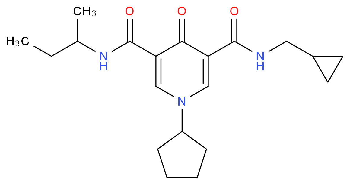 N-(sec-butyl)-1-cyclopentyl-N'-(cyclopropylmethyl)-4-oxo-1,4-dihydro-3,5-pyridinedicarboxamide_分子结构_CAS_)