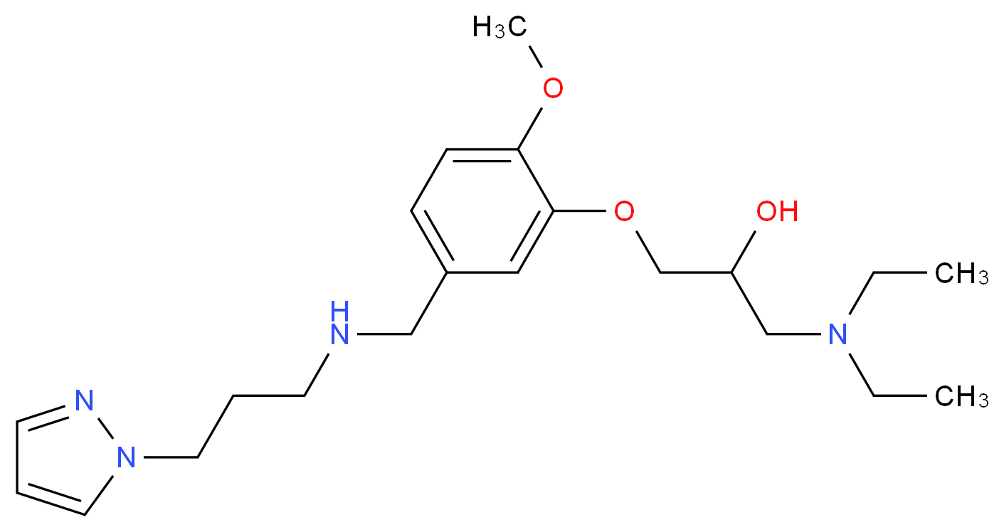 1-(diethylamino)-3-[2-methoxy-5-({[3-(1H-pyrazol-1-yl)propyl]amino}methyl)phenoxy]-2-propanol_分子结构_CAS_)