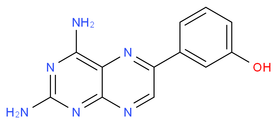 3-(2,4-diaminopteridin-6-yl)phenol_分子结构_CAS_925705-73-3