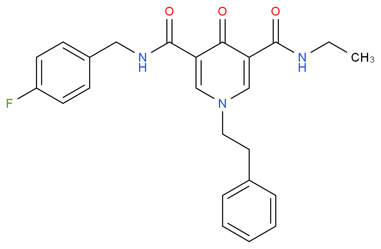 N-ethyl-N'-(4-fluorobenzyl)-4-oxo-1-(2-phenylethyl)-1,4-dihydro-3,5-pyridinedicarboxamide_分子结构_CAS_)
