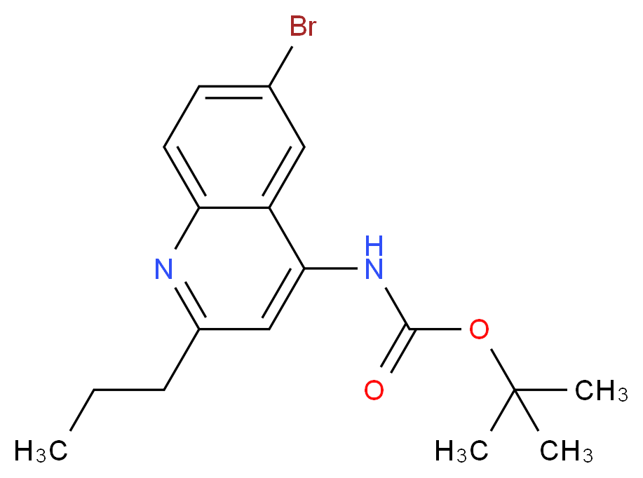 tert-butyl N-(6-bromo-2-propylquinolin-4-yl)carbamate_分子结构_CAS_948290-88-8