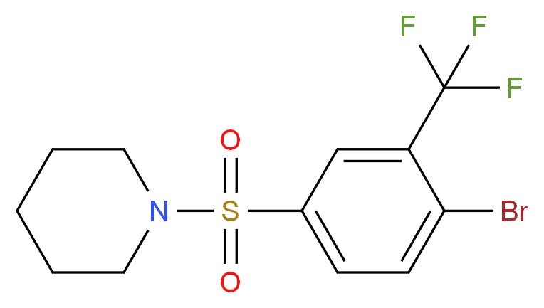 1-((4-Bromo-3-(trifluoromethyl)phenyl)sulfonyl)piperidine_分子结构_CAS_1065074-37-4)