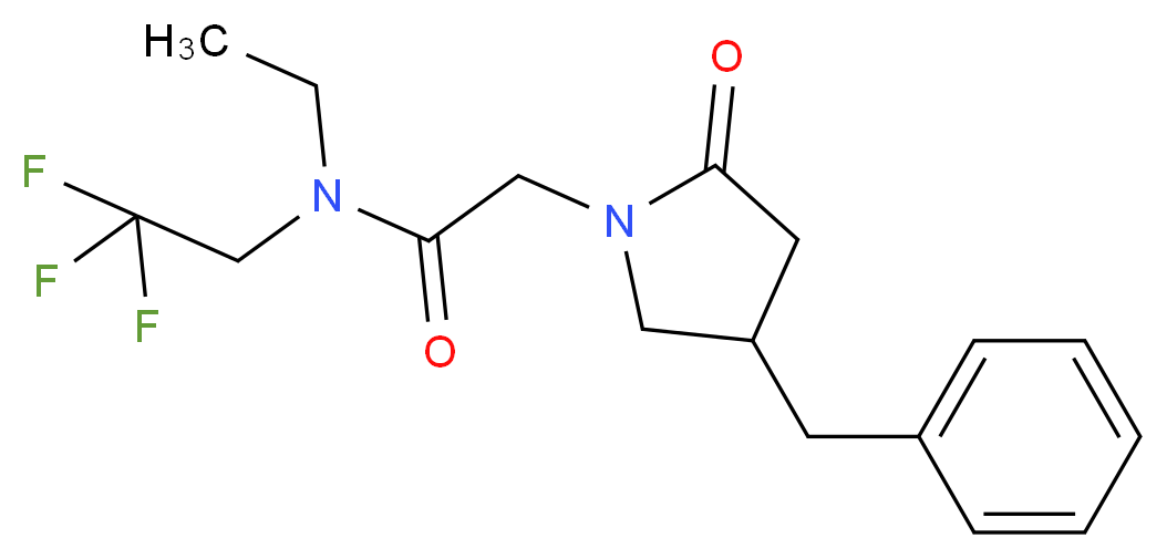 2-(4-benzyl-2-oxopyrrolidin-1-yl)-N-ethyl-N-(2,2,2-trifluoroethyl)acetamide_分子结构_CAS_)