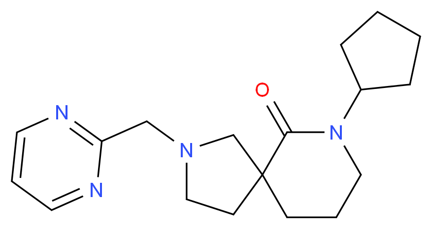 7-cyclopentyl-2-(pyrimidin-2-ylmethyl)-2,7-diazaspiro[4.5]decan-6-one_分子结构_CAS_)