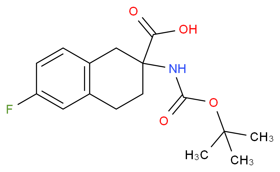 2-(BOC-AMINO)-6-FLUORO-1,2,3,4-TETRAHYDRO-NAPHTHALENE-2-CARBOXYLIC ACID_分子结构_CAS_885274-13-5)