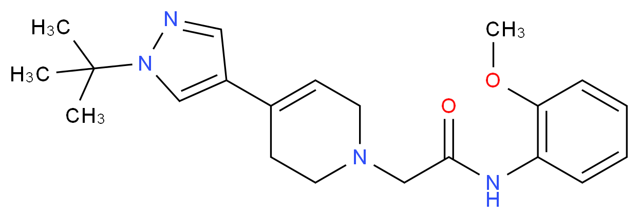 2-[4-(1-tert-butyl-1H-pyrazol-4-yl)-3,6-dihydropyridin-1(2H)-yl]-N-(2-methoxyphenyl)acetamide_分子结构_CAS_)