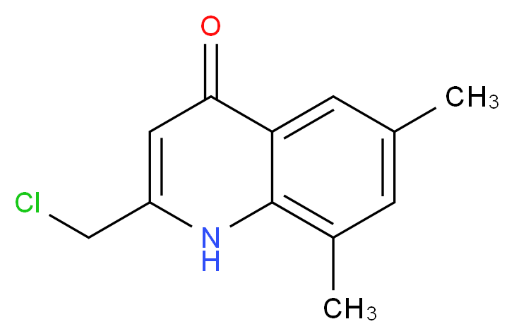 2-(chloromethyl)-6,8-dimethyl-1,4-dihydroquinolin-4-one_分子结构_CAS_946692-39-3