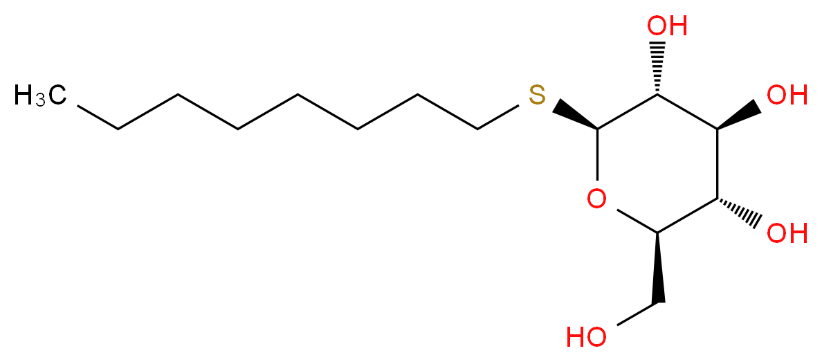 2-HYDROXYMETHYL-6-OCTYLSULFANYL-TETRAHYDRO-PYRAN-3,4,5-TRIOL_分子结构_CAS_)
