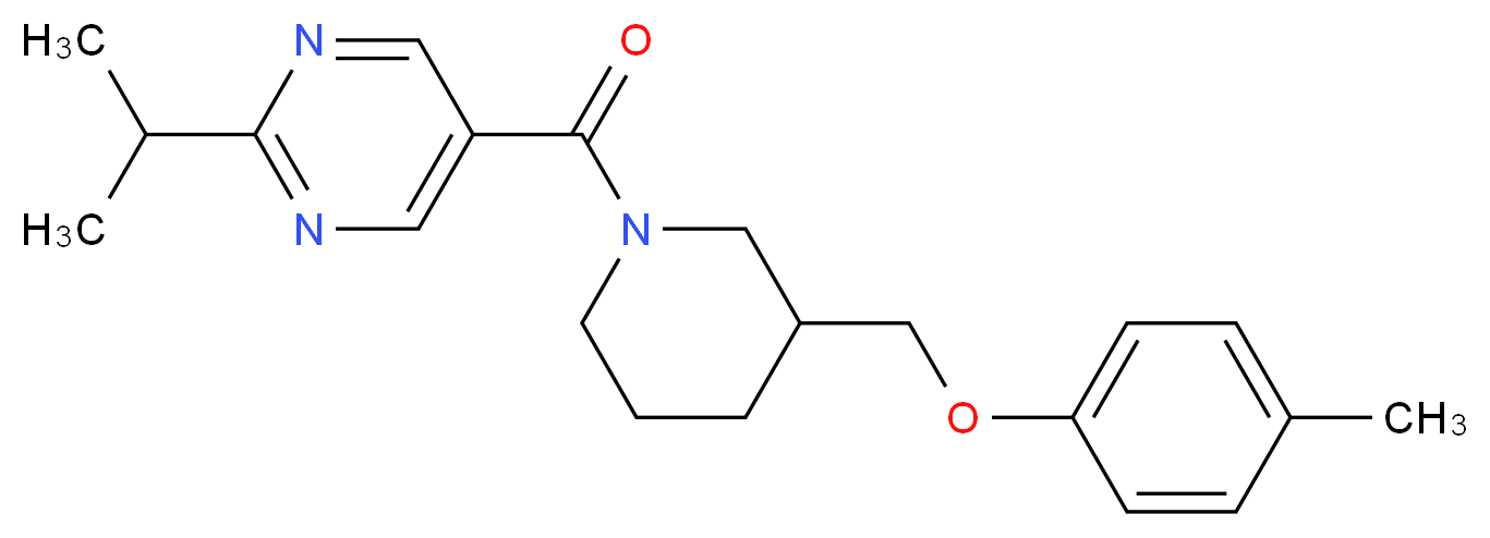 2-isopropyl-5-({3-[(4-methylphenoxy)methyl]piperidin-1-yl}carbonyl)pyrimidine_分子结构_CAS_)