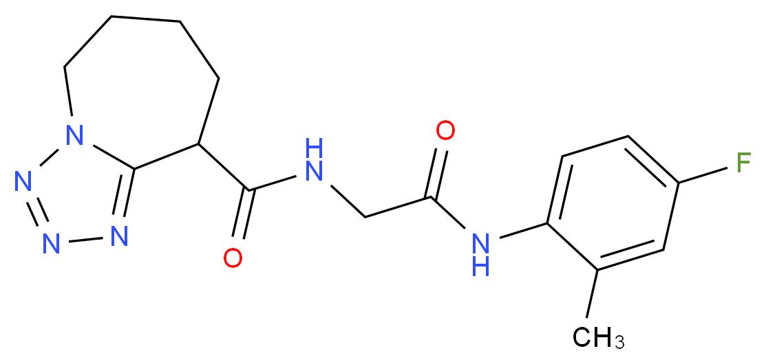 N-{2-[(4-fluoro-2-methylphenyl)amino]-2-oxoethyl}-6,7,8,9-tetrahydro-5H-tetrazolo[1,5-a]azepine-9-carboxamide_分子结构_CAS_)