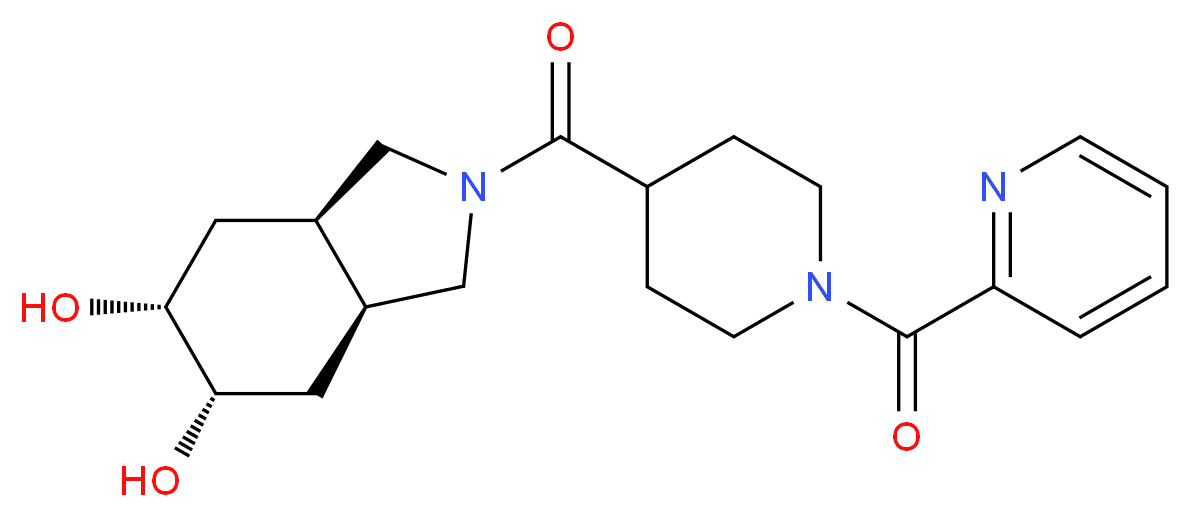 (3aR*,5R*,6S*,7aS*)-2-{[1-(2-pyridinylcarbonyl)-4-piperidinyl]carbonyl}octahydro-1H-isoindole-5,6-diol_分子结构_CAS_)