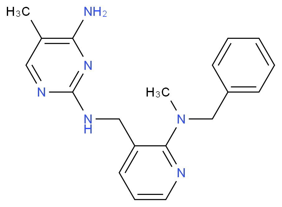 N~2~-({2-[benzyl(methyl)amino]pyridin-3-yl}methyl)-5-methylpyrimidine-2,4-diamine_分子结构_CAS_)