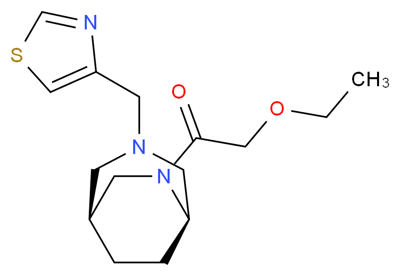 (1S*,5R*)-6-(ethoxyacetyl)-3-(1,3-thiazol-4-ylmethyl)-3,6-diazabicyclo[3.2.2]nonane_分子结构_CAS_)