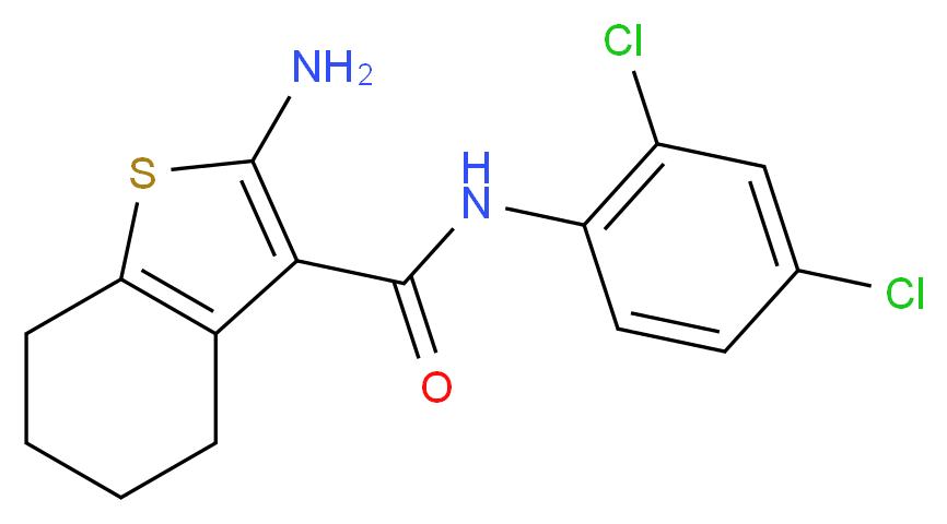 2-Amino-N-(2,4-dichlorophenyl)-4,5,6,7-tetrahydro-1-benzothiophene-3-carboxamide_分子结构_CAS_)