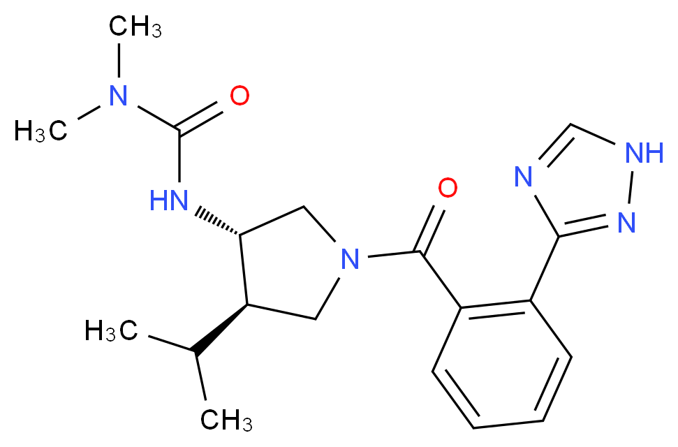 N'-{(3S*,4R*)-4-isopropyl-1-[2-(1H-1,2,4-triazol-3-yl)benzoyl]-3-pyrrolidinyl}-N,N-dimethylurea_分子结构_CAS_)