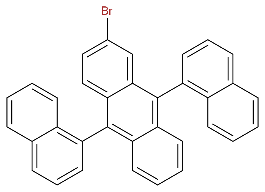 2-bromo-9,10-bis(naphthalen-1-yl)anthracene_分子结构_CAS_929031-39-0
