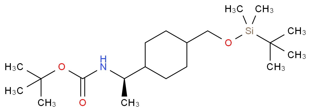 (R)-N-Boc-1-[4-(tert-butyldimethylsilyloxymethyl)cyclohexyl]ethan-1-amine_分子结构_CAS_672314-58-8)