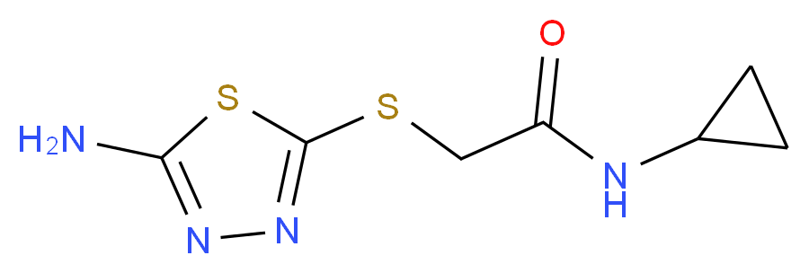 2-[(5-amino-1,3,4-thiadiazol-2-yl)thio]-N-cyclopropylacetamide_分子结构_CAS_876532-11-5)