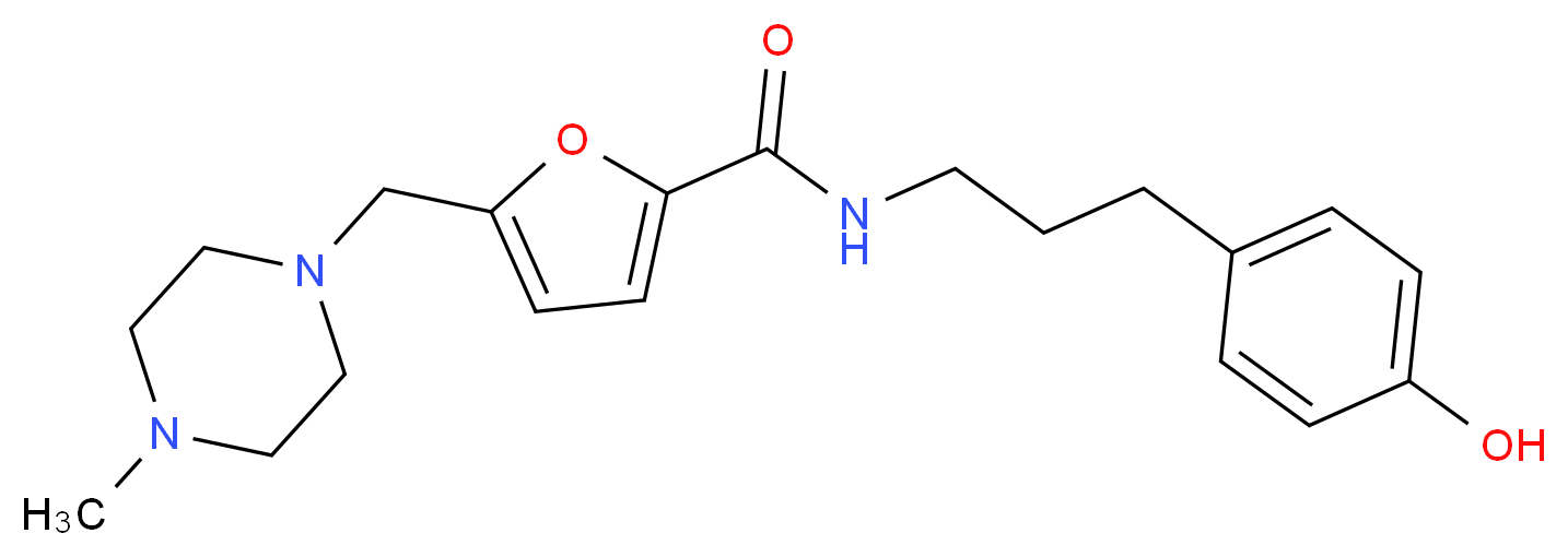N-[3-(4-hydroxyphenyl)propyl]-5-[(4-methylpiperazin-1-yl)methyl]-2-furamide_分子结构_CAS_)