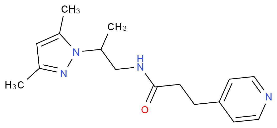 N-[2-(3,5-dimethyl-1H-pyrazol-1-yl)propyl]-3-pyridin-4-ylpropanamide_分子结构_CAS_)