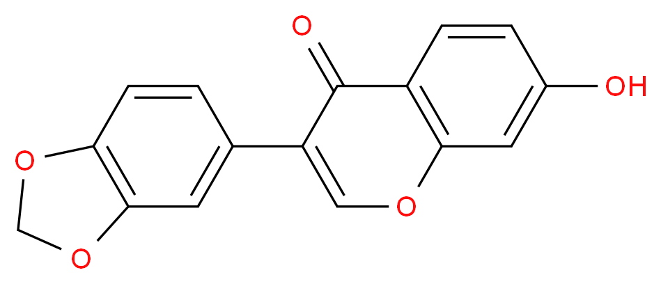 3-(2H-1,3-benzodioxol-5-yl)-7-hydroxy-4H-chromen-4-one_分子结构_CAS_90-29-9