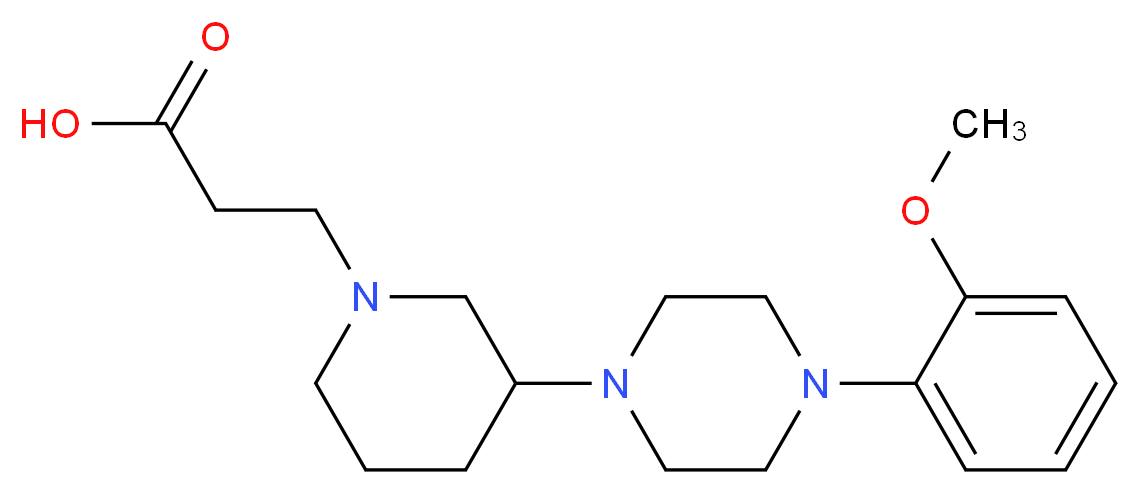 3-{3-[4-(2-methoxyphenyl)-1-piperazinyl]-1-piperidinyl}propanoic acid_分子结构_CAS_)