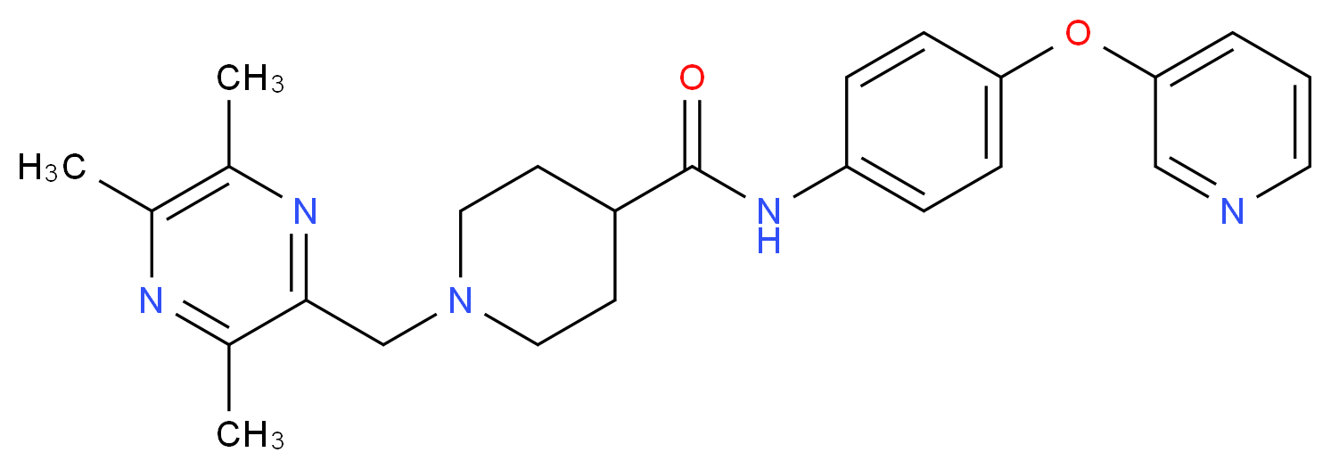 N-[4-(3-pyridinyloxy)phenyl]-1-[(3,5,6-trimethyl-2-pyrazinyl)methyl]-4-piperidinecarboxamide_分子结构_CAS_)