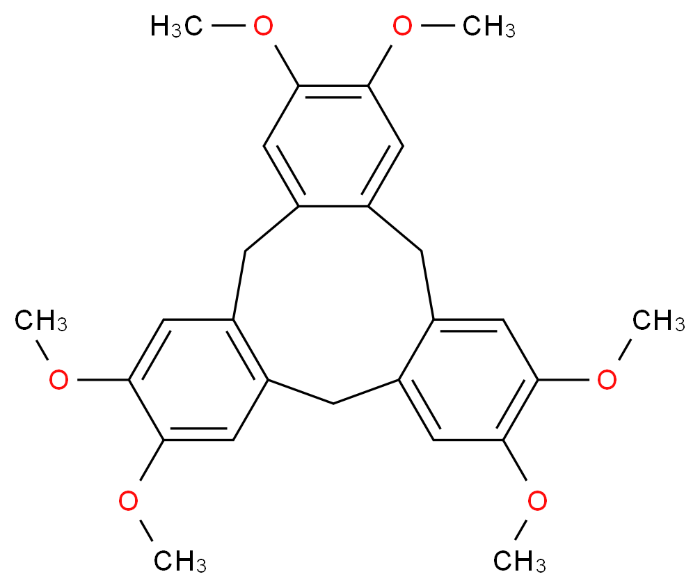 5,6,12,13,19,20-hexamethoxytetracyclo[15.4.0.0^{3,8}.0^{10,15}]henicosa-1(17),3,5,7,10,12,14,18,20-nonaene_分子结构_CAS_1180-60-5