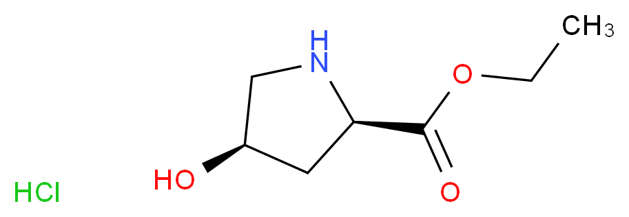 (2S,4R)-Ethyl 4-hydroxypyrrolidine-2-carboxylate hydrochloride_分子结构_CAS_33996-30-4)