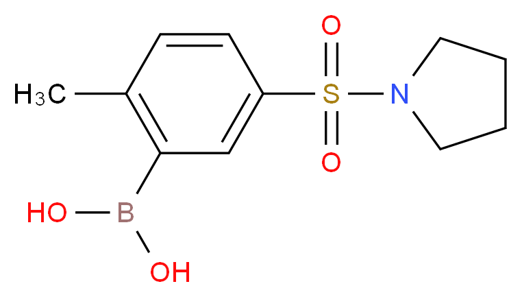 [2-methyl-5-(pyrrolidine-1-sulfonyl)phenyl]boronic acid_分子结构_CAS_871333-01-6