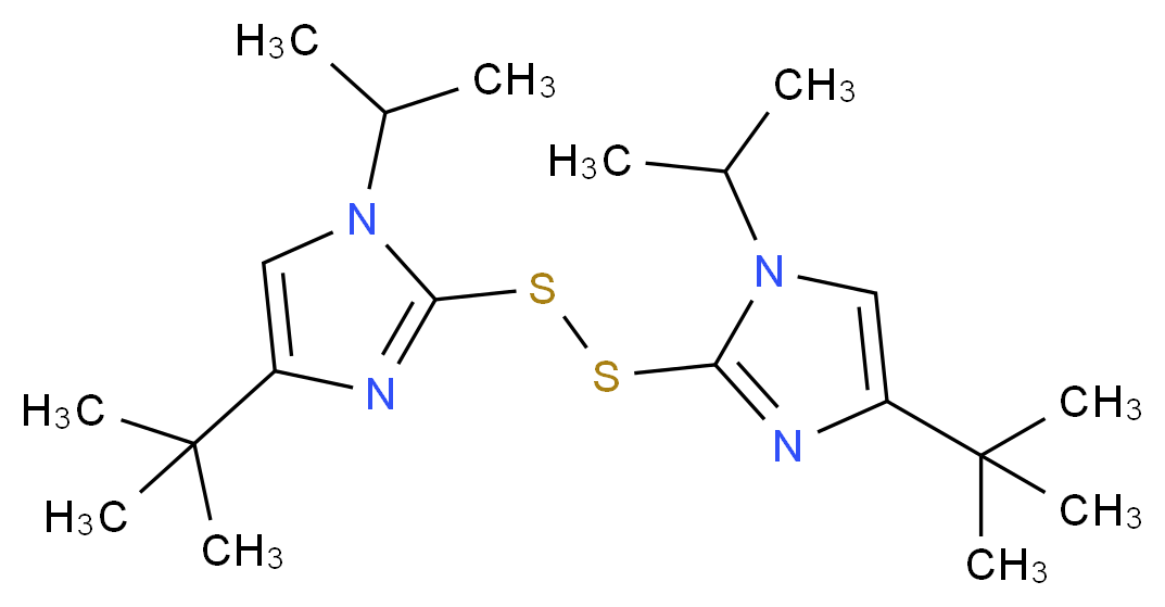 4-tert-butyl-2-{[4-tert-butyl-1-(propan-2-yl)-1H-imidazol-2-yl]disulfanyl}-1-(propan-2-yl)-1H-imidazole_分子结构_CAS_61747-35-1