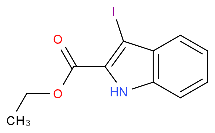 Ethyl 3-iodo-1H-indole-2-carboxylate_分子结构_CAS_117637-79-3)