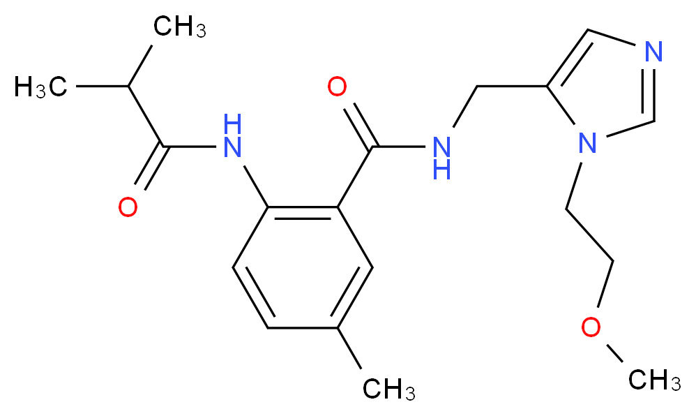 2-(isobutyrylamino)-N-{[1-(2-methoxyethyl)-1H-imidazol-5-yl]methyl}-5-methylbenzamide_分子结构_CAS_)
