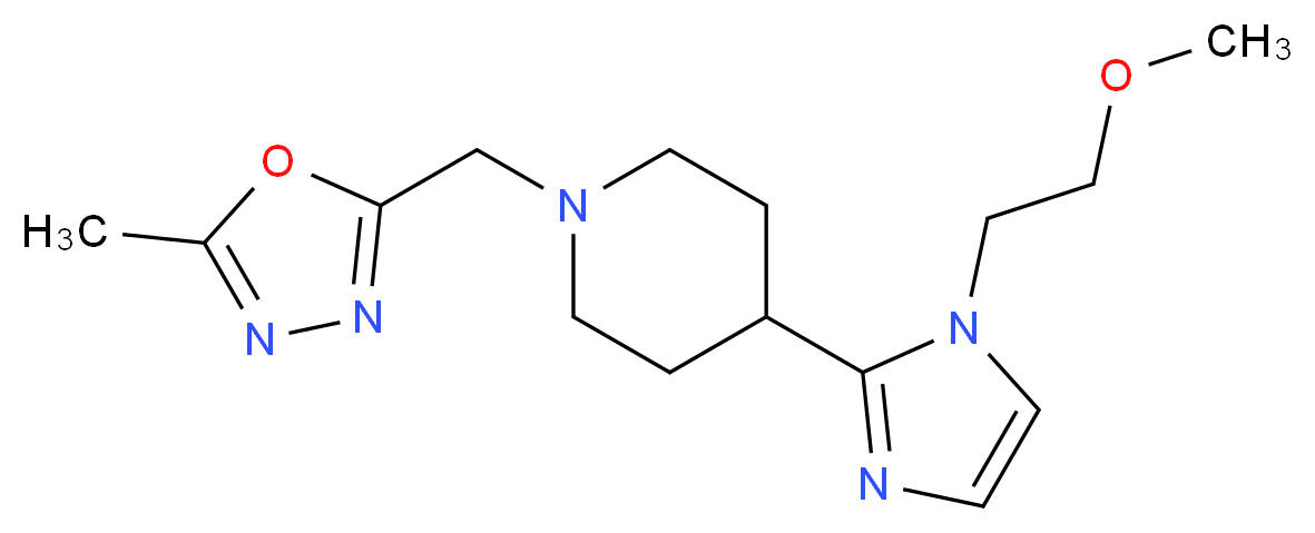 4-[1-(2-methoxyethyl)-1H-imidazol-2-yl]-1-[(5-methyl-1,3,4-oxadiazol-2-yl)methyl]piperidine_分子结构_CAS_)
