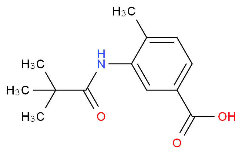 3-[(2,2-dimethylpropanoyl)amino]-4-methylbenzoic acid_分子结构_CAS_915923-72-7)