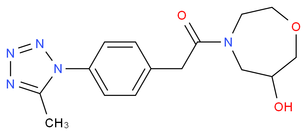 4-{[4-(5-methyl-1H-tetrazol-1-yl)phenyl]acetyl}-1,4-oxazepan-6-ol_分子结构_CAS_)