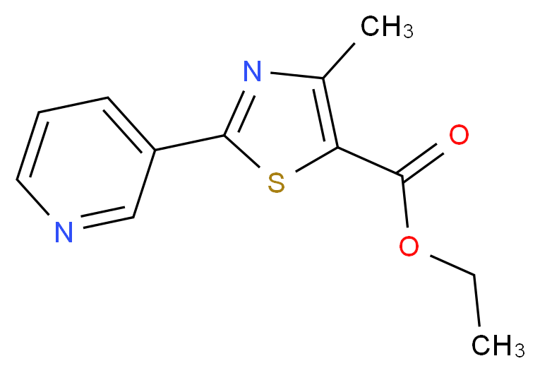 Ethyl 4-methyl-2-(3-pyridinyl)-1,3-thiazole-5-carboxylate_分子结构_CAS_39091-00-4)