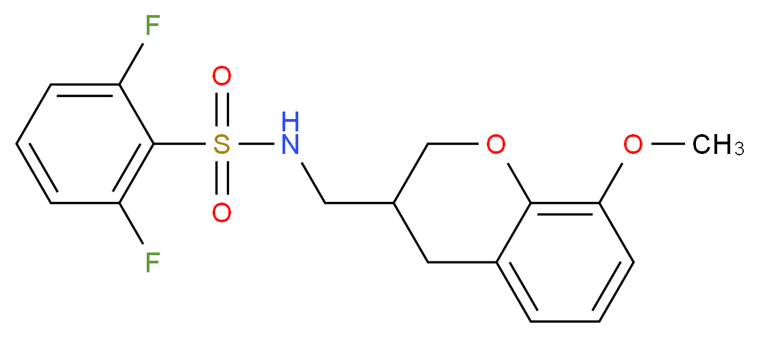2,6-difluoro-N-[(8-methoxy-3,4-dihydro-2H-chromen-3-yl)methyl]benzenesulfonamide_分子结构_CAS_)