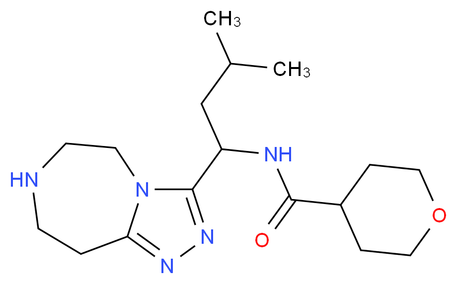 N-[3-methyl-1-(6,7,8,9-tetrahydro-5H-[1,2,4]triazolo[4,3-d][1,4]diazepin-3-yl)butyl]tetrahydro-2H-pyran-4-carboxamide_分子结构_CAS_)