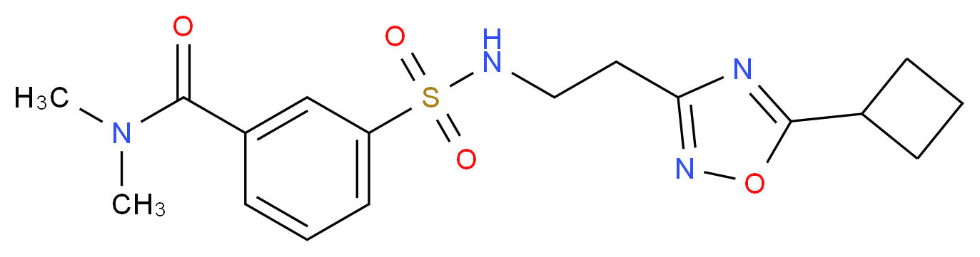 3-({[2-(5-cyclobutyl-1,2,4-oxadiazol-3-yl)ethyl]amino}sulfonyl)-N,N-dimethylbenzamide_分子结构_CAS_)