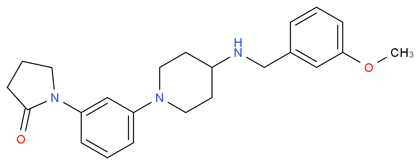 1-(3-{4-[(3-methoxybenzyl)amino]-1-piperidinyl}phenyl)-2-pyrrolidinone_分子结构_CAS_)
